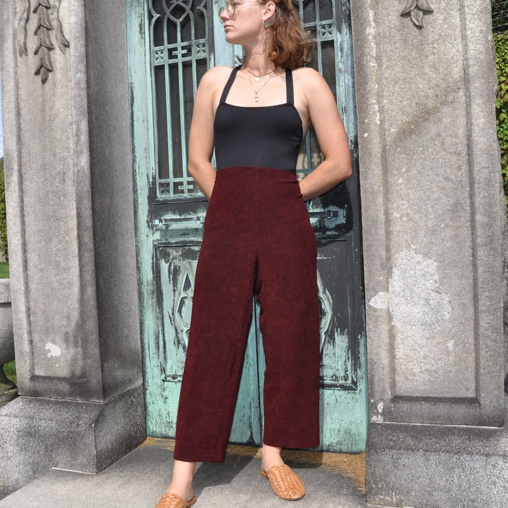 Elastic Maroon Pants